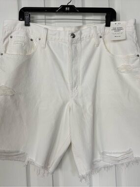Madewell White Essex Long Baggy Short spring 26 size 33